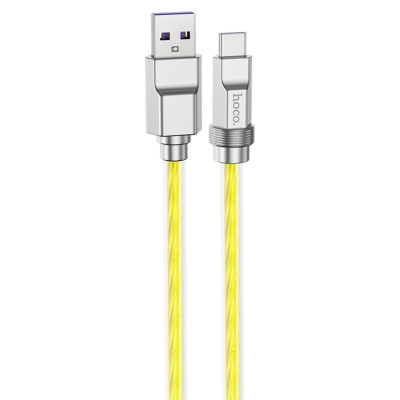 Кабель HOCO U113 Solid 100W silicone charging data cable Type-C Gold (6931474790064) - зображення 1