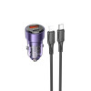 Автомобільний зарядний пристрій BOROFONE BZ20 Smart 38W dual port PD20W+QC3.0 carcharger set(C to iP) Transparent Purple (BZ20CLTP)