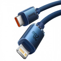 Кабель Baseus Crystal Shine Series Fast Charging Data Cable Type-C to iP 20W 1.2m Blue (Цвет Синий) - фото № 2