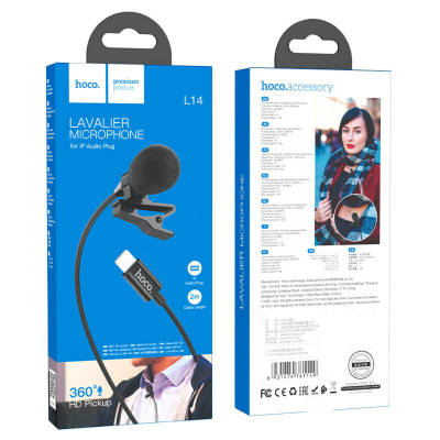 Мікрофон-петличка HOCO L14 iP Lavalier microphone Black (6931474761149) - изображение 8
