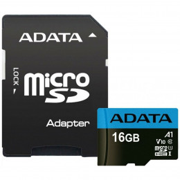 microSDHC (UHS-1) A-DATA Premier 16Gb Class 10 A1 (R-100Mb/s) (adapter SD)