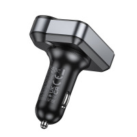 АЗП з FM-модулятором HOCO E86 Alegria 48W dual port PD30W+QC3.0 car BT FM transmitter Black (Колір 7073) - фото № 4