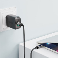 Кабель ACEFAST C15-03 USB-C to USB-C zinc alloy digital display braided charging data cable Black (Колір 7073) - фото № 6