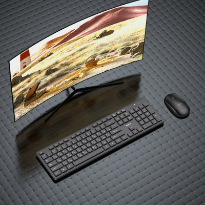 Клавіатура+миша HOCO GM17 Wireless business keyboard and mouse set(English Version) Black - зображення 7