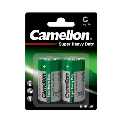 Батарейка CAMELION Super Heavy Duty Green C/R14 BP2 2шт (C-10000214) (4260033156297) - зображення 1
