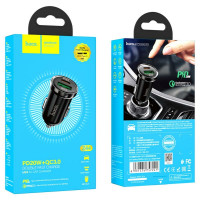 Автомобільний зарядний пристрій HOCO Z44 Leading PD20W+QC3.0 car charger Black (Цвет 7073) - фото № 4