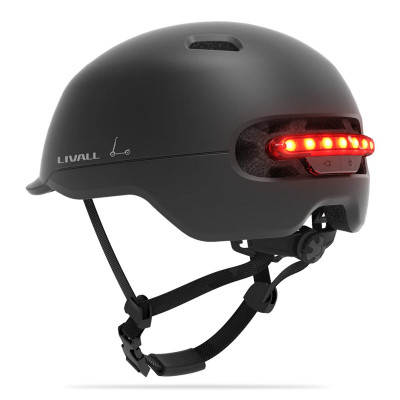 Захисний шолом Livall C20 (L) Midnight Black (57-61см), сигнал стопів, сигнал повороту при наявності пульту(пульт в комплекті не йде), додаток - изображение 1