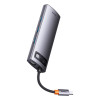USB-Hub Baseus Metal Gleam Series 7-in-1 Multifunctional Type-C HUB Docking Station Gray （Type-C to HDMI*2+USB3.0*3+PD*1+RJ45*1） (Gray)- № 6