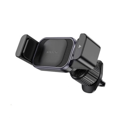 Тримач для мобільного BOROFONE BH106 Ascend pull clip car holder(air outlet) Black Metal Gray - зображення 1