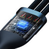 Кабель Baseus Flash Series Ⅱ Two-for-three Charging Cable U+C to M+L+C 100W 1.2m Blue (Синий)- № 5