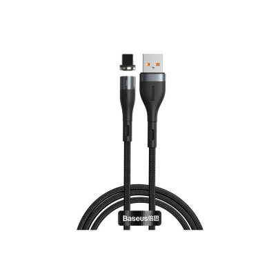 Кабель Baseus Zinc Magnetic Safe Fast Charging Data Cable USB to Type-C 3A 1m Gray+Black - изображение 1