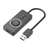 Адаптер Vention USB 2.0 External Stereo Sound Adapter with Volume Control 0.15M Black ABS Type (CDRBB) (CDRBB)