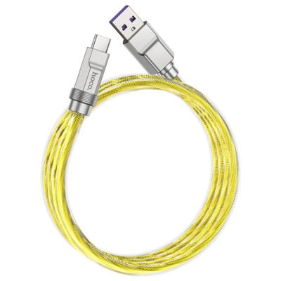 Кабель HOCO U113 Solid, силиконовый кабель для зарядки и передачи данных, 100 Вт, Type-C, золотой (6931474790064) - изображение 3