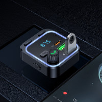 АЗП з FM-модулятором BOROFONE BC53 Highway PD20W+QC3.0 car BT FM transmitter 18W Black (Колір Черный) - фото № 7