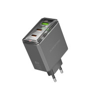 Мережевий зарядний пристрій BOROFONE BAS34A Treasure PD65W(2C1A) charger(EU) Black