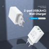 Зарядний пристрій Vention Two-Port USB(A+C) Wall Charger (18W/20W) EU-Plug White (FBBW0-EU) - зображення 6