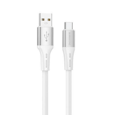 Кабель BOROFONE BX88 Solid silicone charging data cable for Type-C White (BX88CW) - зображення 1
