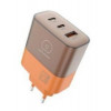 Мережевий зарядний пристрій WUW-C215 65W Charger 2 USB C + USB A brown orange - № 2