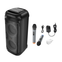 Портативна колонка HOCO HA13 Max Ramon outdoor BT speaker with two wireless microphones Black (Цвет 7073) - фото № 7