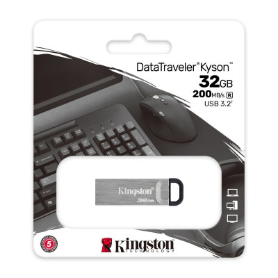 Flash Kingston USB 3.2 DT Kyson 32GB Silver/Black - зображення 2