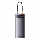 USB-Hub Baseus Metal Gleam Series 7-in-1 Multifunctional Type-C HUB Docking Station Gray （Type-C to HDMI*2+USB3.0*3+PD*1+RJ45*1）