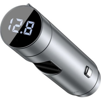 АЗП з FM-модулятором Baseus Energy Column Car Wireless MP3 Charger(PPS Quick Charger-English) Silver - зображення 3