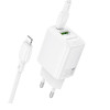 Мережевий зарядний пристрій BOROFONE BN29 Fuente PD30W+QC3.0 charger set (C to iP) (EU) White (Білий)- № 6