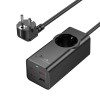 Мережевий подовжувач HOCO NS9 Wisdom 1-position (PD67W/3C1A) desktop socket (EU/GER) Black (7073)- № 4