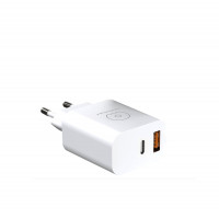 Мережевий зарядний пристрій WUW-C172 20W PD USB-C + USB QC3.0 18W black