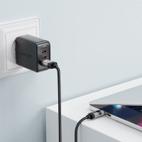 Кабель ACEFAST C15-04 USB-A to USB-C zinc alloy digital display braided charging data cable Black (Цвет 7073) - фото № 5