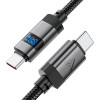 Кабель ACEFAST C15-03 USB-C to USB-C zinc alloy digital display braided charging data cable Black (7073)- № 5