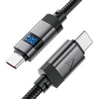 Кабель ACEFAST C15-03 USB-C to USB-C zinc alloy digital display braided charging data cable Black (Колір 7073) - фото № 5