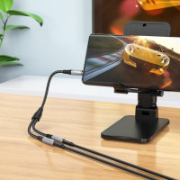 Адаптер HOCO UPA21 2-in-1 3.5 headset audio adapter cable(male to 2*female) Metal gray (Цвет Metal Gray) - фото № 8