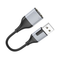 Перехідник BOROFONE BV19 Creator 2-in-1 external sound card for headset USB to 3.5mm Black (Цвет Черный) - фото № 4
