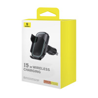 Автотримач для телефона з БЗП Baseus Milky Way Pro Series Wireless Charging Electric Car Mount Phone Holder 15W Cluster Black (Цвет Cluster-Black) - фото № 2