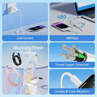 Кабель Vention USB 2.0 Type-A Male to Lightning Male 2.4A Cable 2M Black PVC Type (Колір Black) - фото № 3