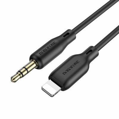 Аудiо-кабель BOROFONE BL18 iP silicone digital audio conversion cable Black - зображення 1