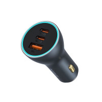 Автомобільний зарядний пристрій Baseus Golden Contactor Pro GaN Fast Charging Car Charger U+2C 65W Lunar Gray (Цвет Lunar-Gray) - фото № 5