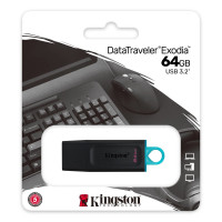 Флеш-накопичувач Kingston USB 3.2 DT Exodia 64GB Black/Teal (Колір Черный) - фото № 3