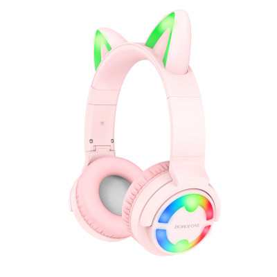 Навушники BOROFONE BO15 Cat ear BT headphones Girl Pink - зображення 1