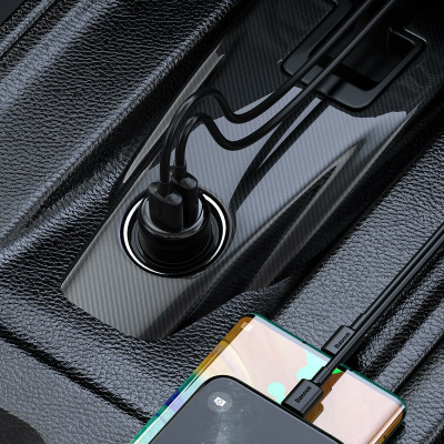 АЗП з FM-модулятором Baseus T typed S-16 wireless MP3 car charger（English) Black - зображення 5