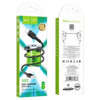 Кабель HOCO X83 USB to iP 2.4A, 1m, PVC, PVC connectors, Black (Цвет 7073) - фото № 6