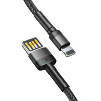 Кабель Baseus Cafule Cable（Special Edition）USB For iP 1m Grey+Black (Цвет Темно-серый) - фото № 2