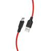 Кабель HOCO X21 Plus USB to Micro 2.4A, 2м, силикон, силиконовые разъемы, Черный+Красный (6931474713841)