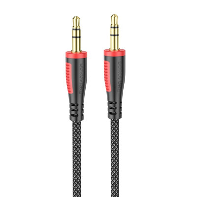 Аудіо-кабель BOROFONE BL14 AUX audio cable(L=1M) Black (BL14B) - зображення 1