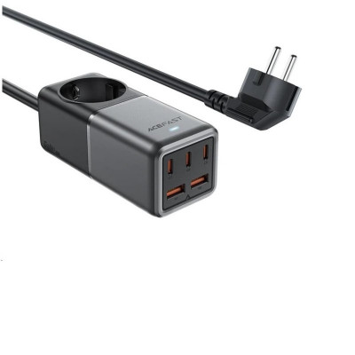 Мережевий зарядний пристрій ACEFAST Z2 PD75W GaN (3*USB-C+2*USB-A) desktop charging adapter Black - зображення 1