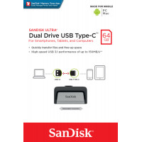 Флеш-накопичувач SanDisk USB 3.1 Ultra Dual Type-C 64Gb (150 Mb/s) (Колір Черный) - фото № 2