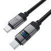 Кабель ACEFAST C15-03 USB-C to USB-C zinc alloy digital display braided charging data cable Black (7073)- № 3