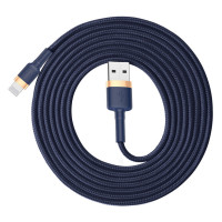 Кабель Baseus Cafule Cable USB For iP 1.5A 2m Gold+Blue (Цвет Синий) - фото № 2