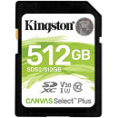 SDXC (UHS-1 U1) Kingston Canvas Select Plus 512Gb class 10 V10 (R-100MB/s)